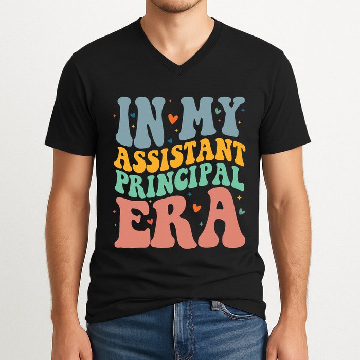 In My Assistant Principal Era Groovy V-Neck T-Shirt
