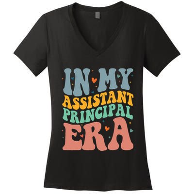 In My Assistant Principal Era Groovy Women's V-Neck T-Shirt