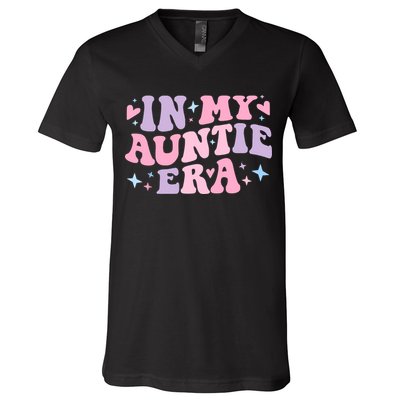 In My Auntie Era Baby Announcement For Aunt Mothers Day V-Neck T-Shirt