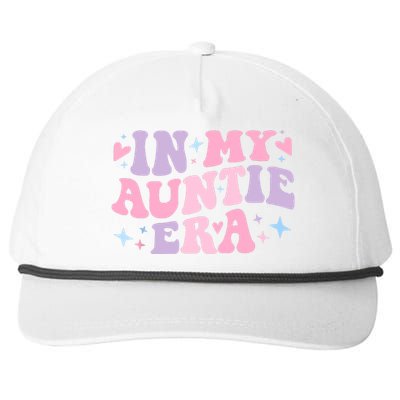 In My Auntie Era Baby Announcement For Aunt Mothers Day Snapback Five-Panel Rope Hat