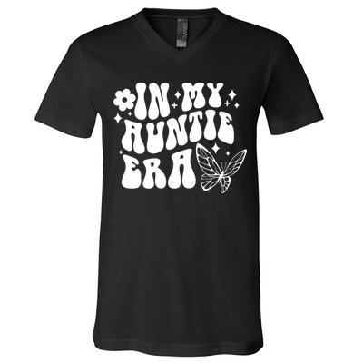 In My Auntie Era Fun Aunt Butterfly V-Neck T-Shirt