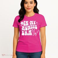 In My Auntie Era Fun Aunt Butterfly Womens T-Shirt