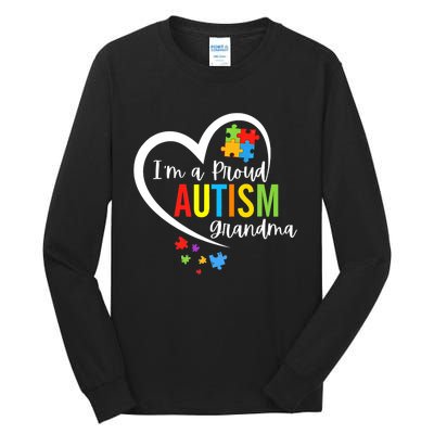 I M A Proud Grandma Love Heart Autism Awareness Puzzle Tall Long Sleeve T-Shirt