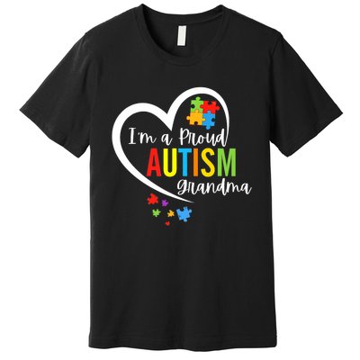 I M A Proud Grandma Love Heart Autism Awareness Puzzle Premium T-Shirt