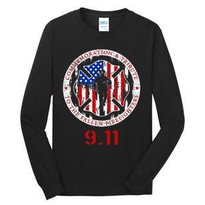 In Memory And Honor Of Firefighters Remembering 911 Tall Long Sleeve T-Shirt