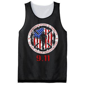 In Memory And Honor Of Firefighters Remembering 911 Mesh Reversible Basketball Jersey Tank