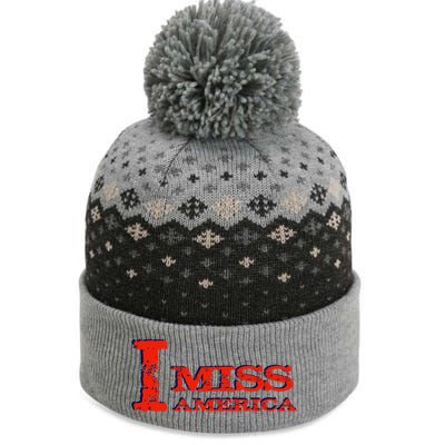 I Miss America Patriotic Gift The Baniff Cuffed Pom Beanie