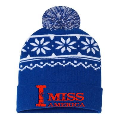 I Miss America Patriotic Gift USA-Made Snowflake Beanie