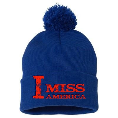 I Miss America Patriotic Gift Pom Pom 12in Knit Beanie