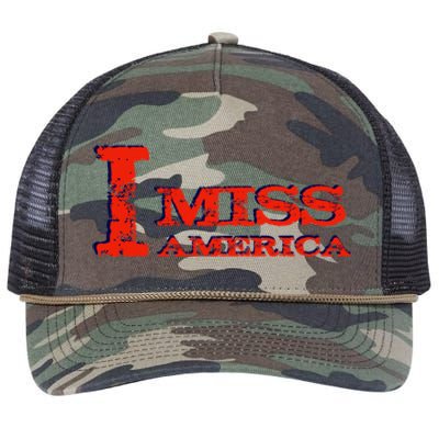 I Miss America Patriotic Gift Retro Rope Trucker Hat Cap