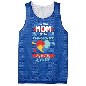 I M A Proud Mom Of An Awesome Autism Awareness Great Gift Mesh Reversible Basketball Jersey Tank