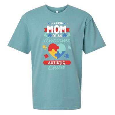 I M A Proud Mom Of An Awesome Autism Awareness Great Gift Sueded Cloud Jersey T-Shirt