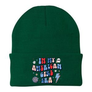 In My American Girl Era Retro 4th Of July Fourth Groovy Knit Cap Winter Beanie