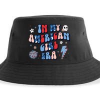 In My American Girl Era Retro 4th Of July Fourth Groovy Sustainable Bucket Hat