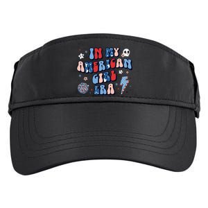 In My American Girl Era Retro 4th Of July Fourth Groovy Adult Drive Performance Visor