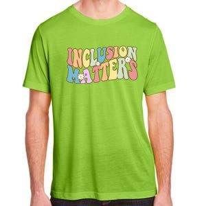 Inclusion Matters Autism Awareness Retro Floral Adult ChromaSoft Performance T-Shirt