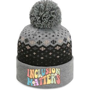 Inclusion Matters Autism Awareness Retro Floral The Baniff Cuffed Pom Beanie