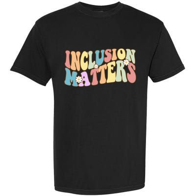 Inclusion Matters Autism Awareness Retro Floral Garment-Dyed Heavyweight T-Shirt