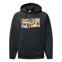 Inclusion Matters Autism Awareness Retro Floral Performance Fleece Hoodie