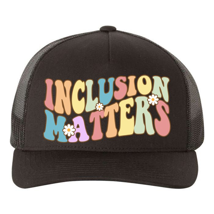 Inclusion Matters Autism Awareness Retro Floral Yupoong Adult 5-Panel Trucker Hat