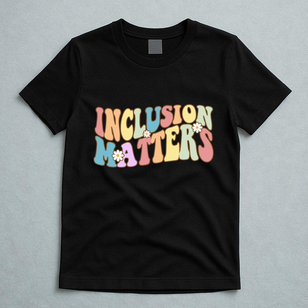 Inclusion Matters Autism Awareness Retro Floral T-Shirt