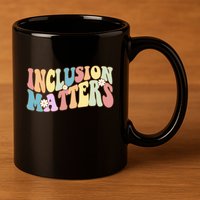 Inclusion Matters Autism Awareness Retro Floral 11oz C Handle Ceramic Mug