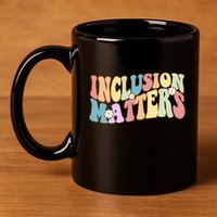 Inclusion Matters Autism Awareness Retro Floral 11oz C Handle Ceramic Mug