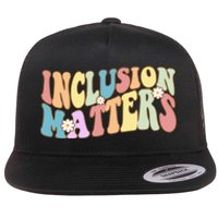 Inclusion Matters Autism Awareness Retro Floral Flat Bill Trucker Hat