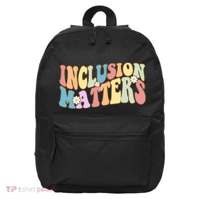 Inclusion Matters Autism Awareness Retro Floral 16 in Basic Backpack