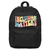 Inclusion Matters Autism Awareness Retro Floral 16 in Basic Backpack