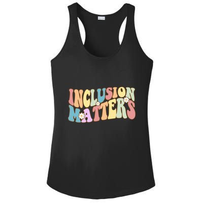 Inclusion Matters Autism Awareness Retro Floral Ladies PosiCharge Competitor Racerback Tank