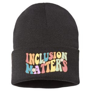 Inclusion Matters Autism Awareness Retro Floral Sustainable Knit Beanie