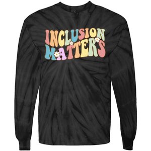 Inclusion Matters Autism Awareness Retro Floral Tie-Dye Long Sleeve Shirt