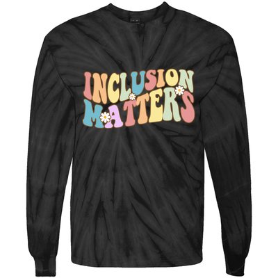 Inclusion Matters Autism Awareness Retro Floral Tie-Dye Long Sleeve Shirt