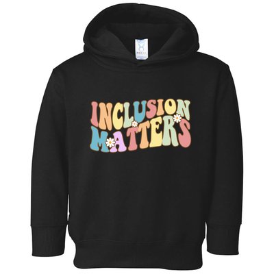 Inclusion Matters Autism Awareness Retro Floral Toddler Hoodie