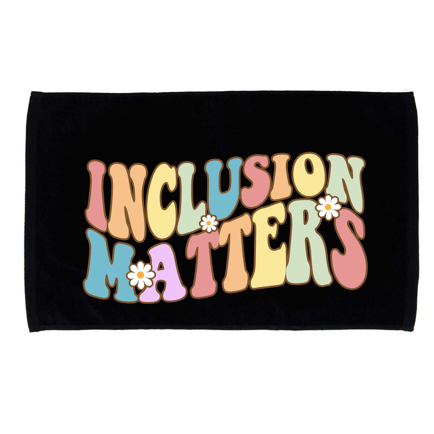 Inclusion Matters Autism Awareness Retro Floral Microfiber Hand Towel
