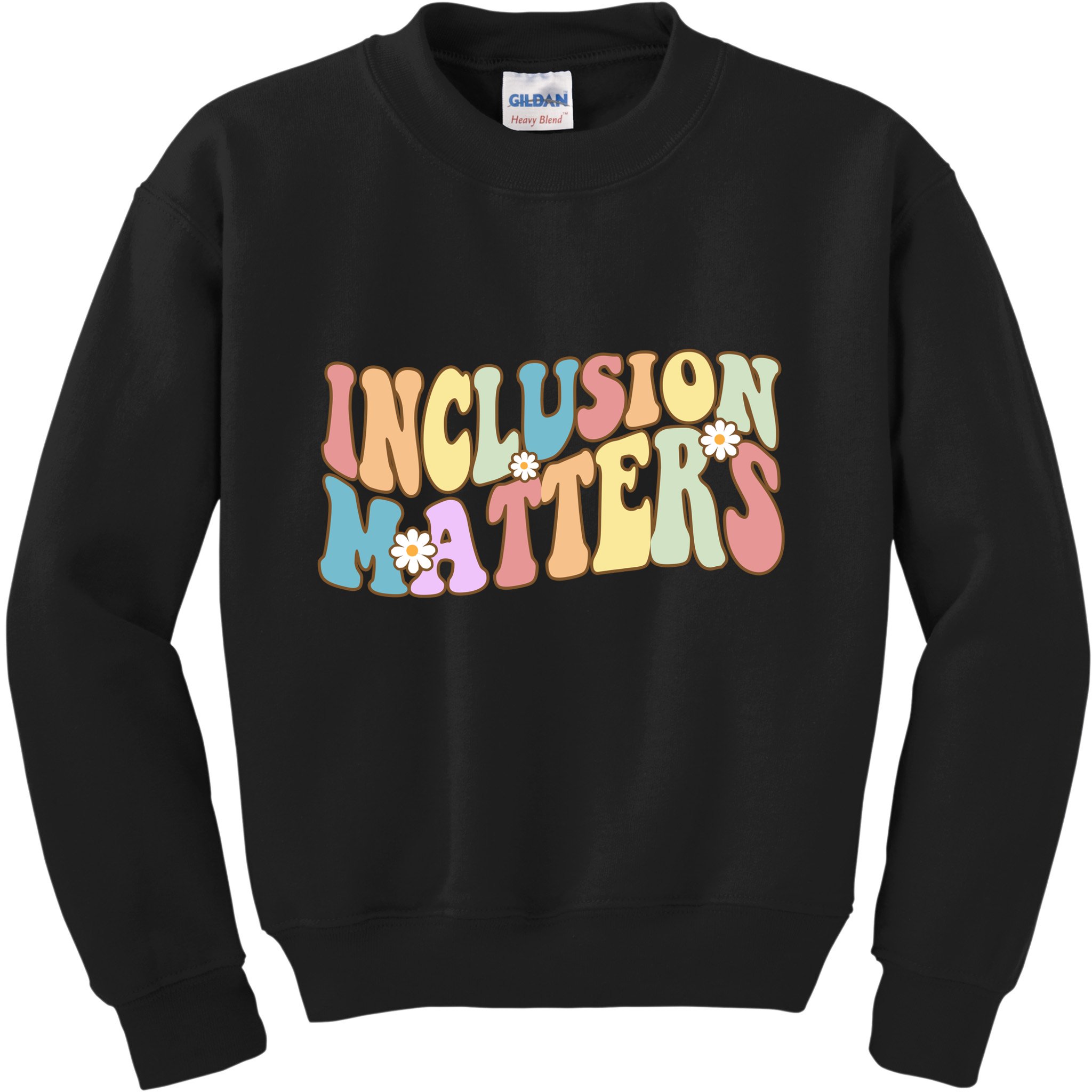 Inclusion Matters Autism Awareness Retro Floral Kids Sweatshirt
