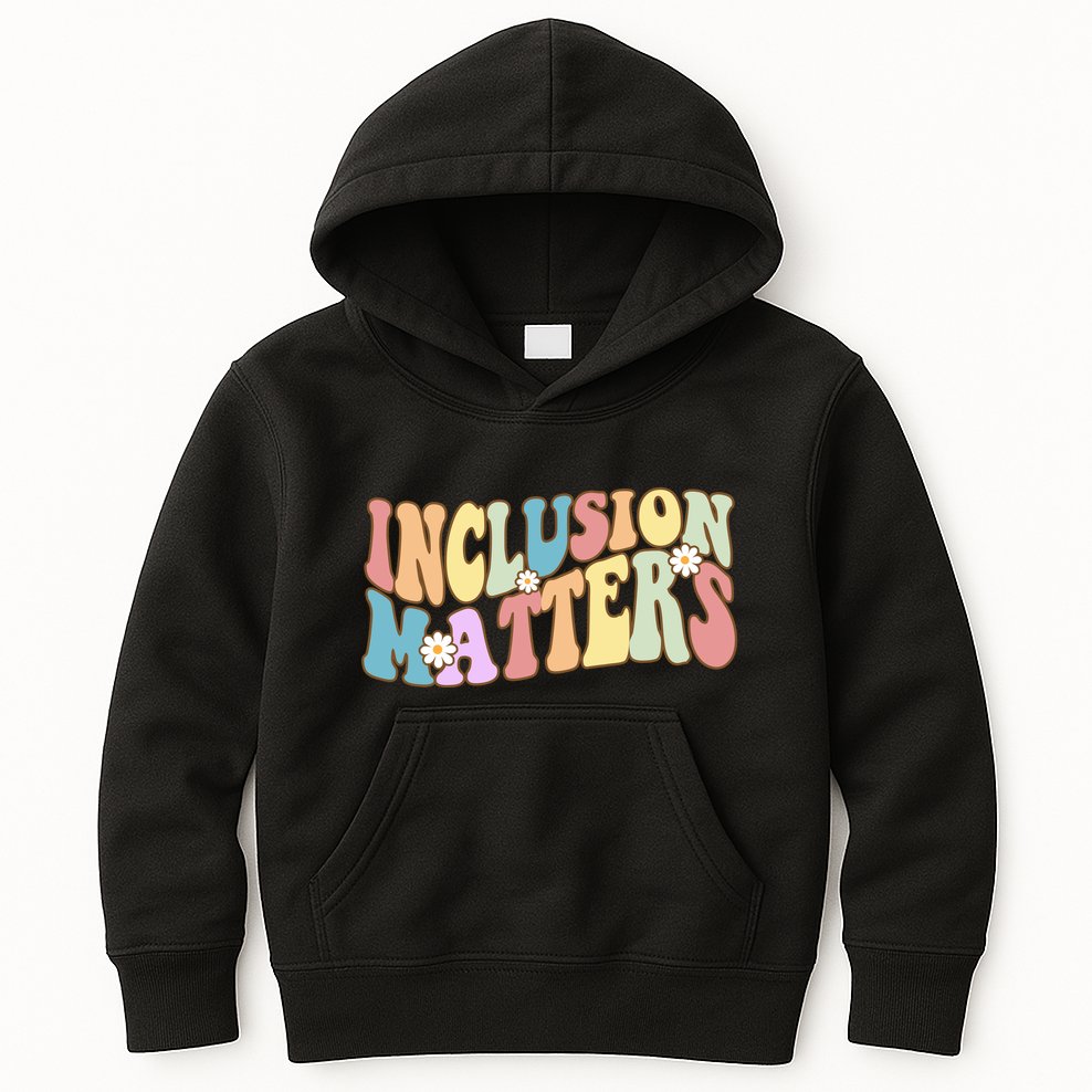 Inclusion Matters Autism Awareness Retro Floral Kids Hoodie
