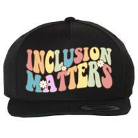 Inclusion Matters Autism Awareness Retro Floral Wool Snapback Cap