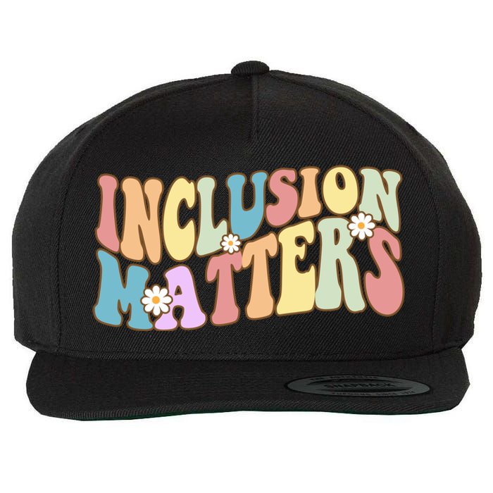 Inclusion Matters Autism Awareness Retro Floral Wool Snapback Cap