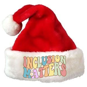 Inclusion Matters Autism Awareness Retro Floral Premium Christmas Santa Hat