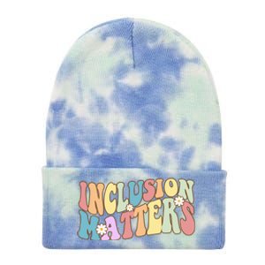 Inclusion Matters Autism Awareness Retro Floral Tie Dye 12in Knit Beanie