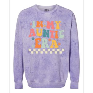 In My Auntie Era Announcement Favorite Aunt Mother  Colorblast Crewneck Sweatshirt