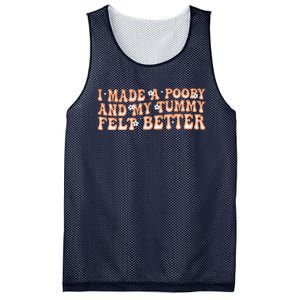 I Made A Poopy And My Tummy Felt Better Adult Funny Meme Mesh Reversible Basketball Jersey Tank