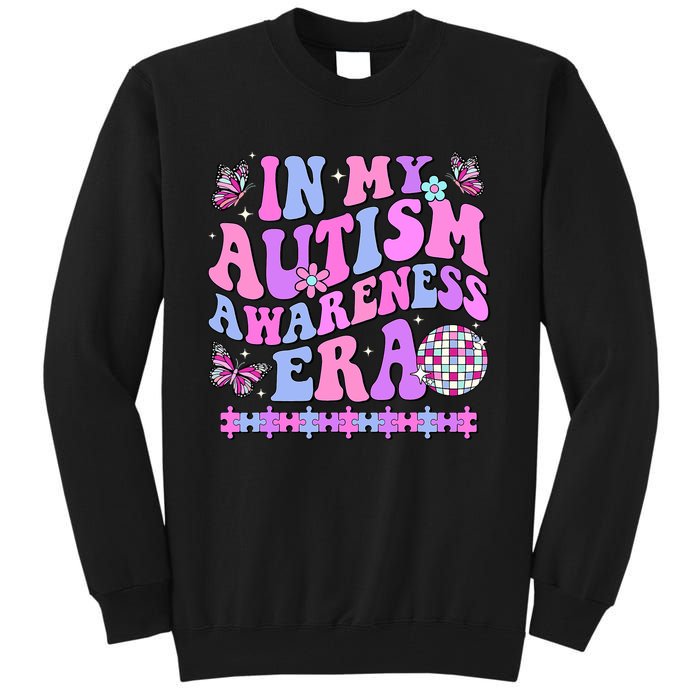 In My Autism Awareness Era Retro Disco In April We Wear Blue Tall Sweatshirt