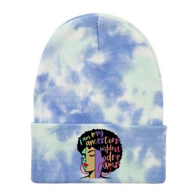 I'm My Ancestors' Wildest Dreams Black History Gift Tie Dye 12in Knit Beanie