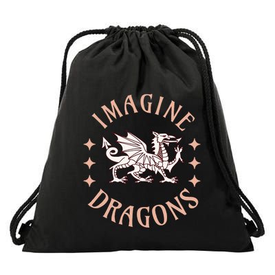 Imagine Magical And Mythical Fantasy Dragons For Drawstring Bag