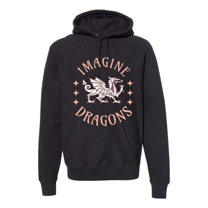 Imagine Magical And Mythical Fantasy Dragons For Premium Hoodie