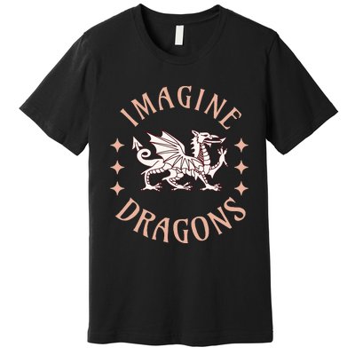 Imagine Magical And Mythical Fantasy Dragons For Premium T-Shirt