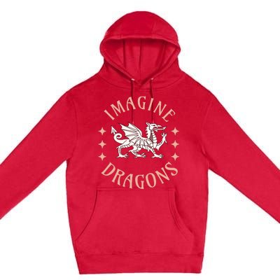 Imagine Magical And Mythical Fantasy Dragons For Premium Pullover Hoodie